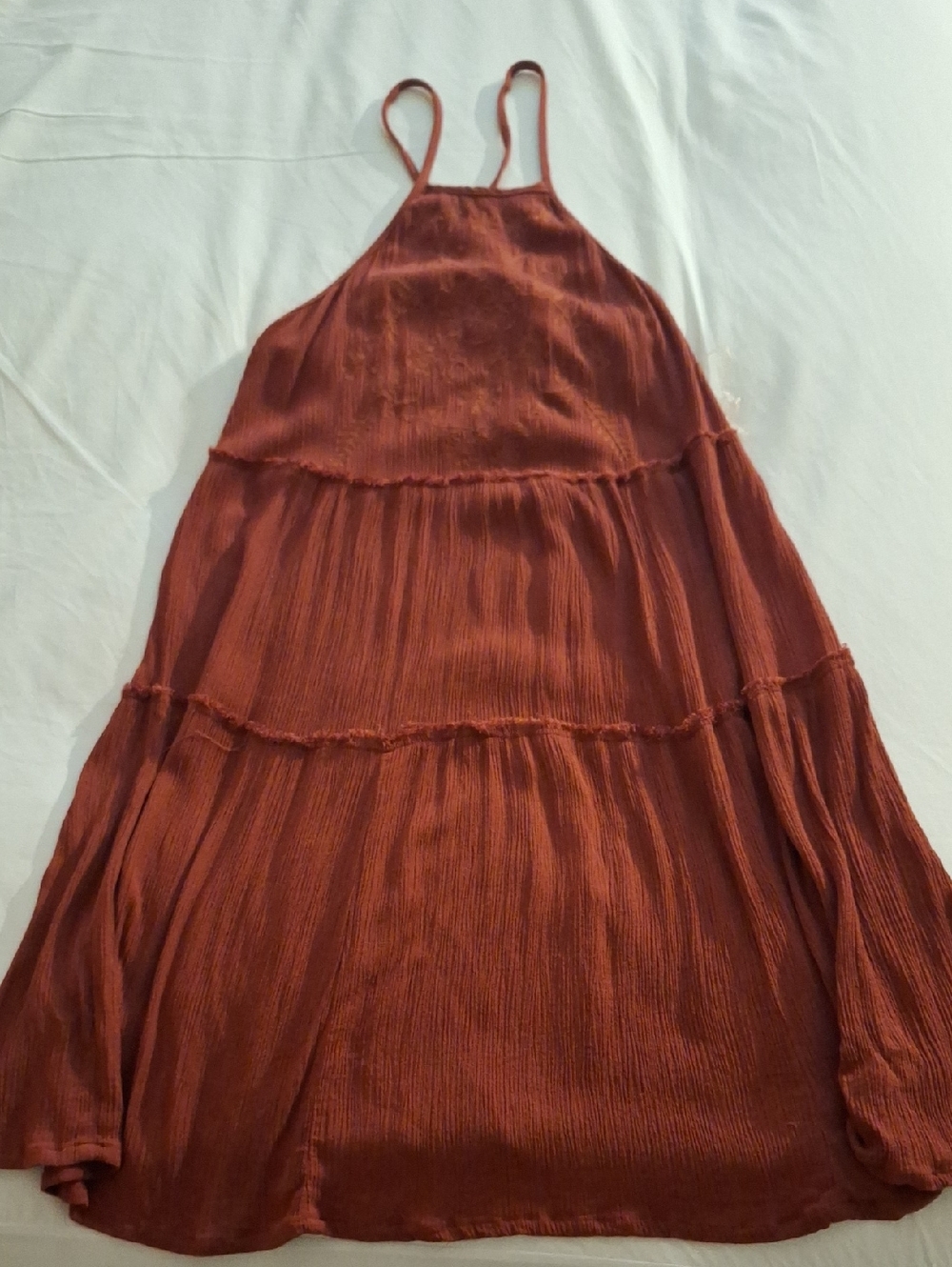 Mossimo Supply Co. Rust Brown Crinkle Maxi Dress